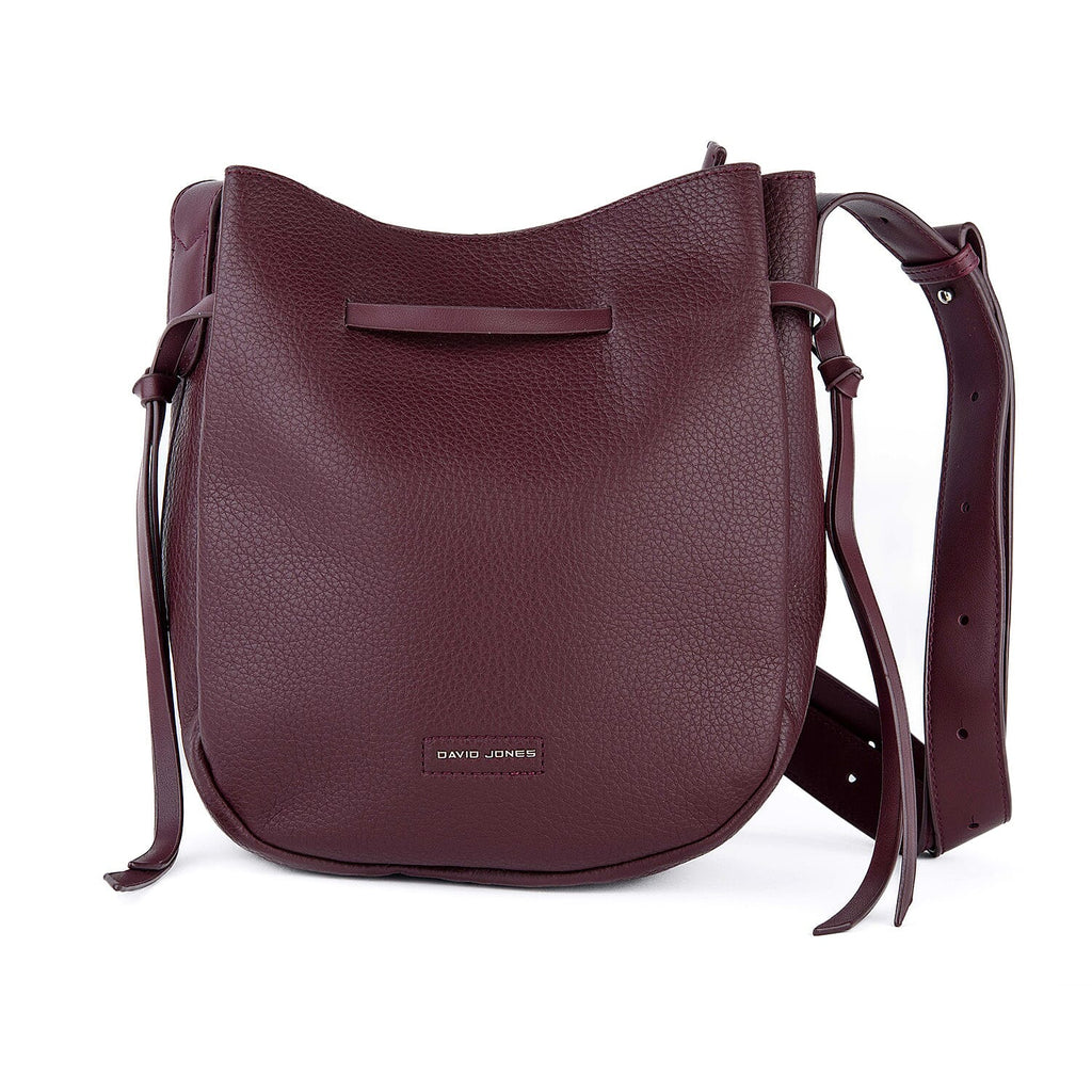 David Jones Unisex Crossbody Bag - Designed in Paris (Size - One Size) - Bordeaux
