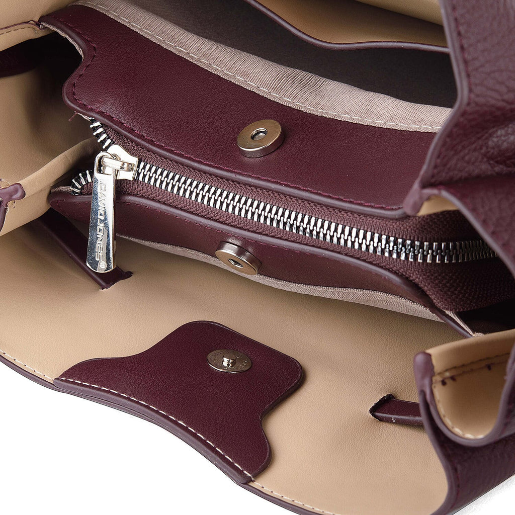 David Jones Unisex Crossbody Bag - Designed in Paris (Size - One Size) - Bordeaux