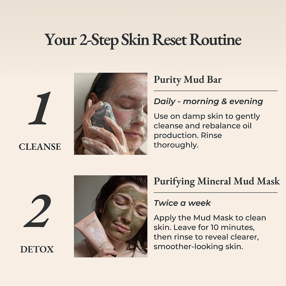 Dead Sea Dream Purity Mud Bar &amp; Mud Mask Duo Bundle 8509516 7