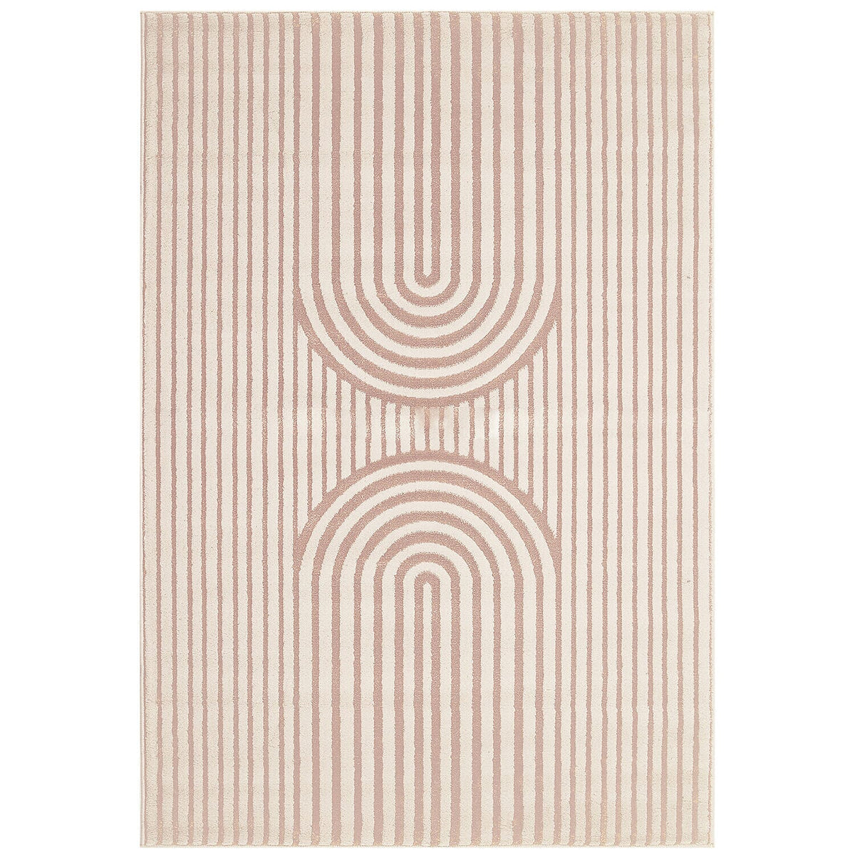 Deco Rug (Size 210x150 cm) - Pink and Cream 7516495 0