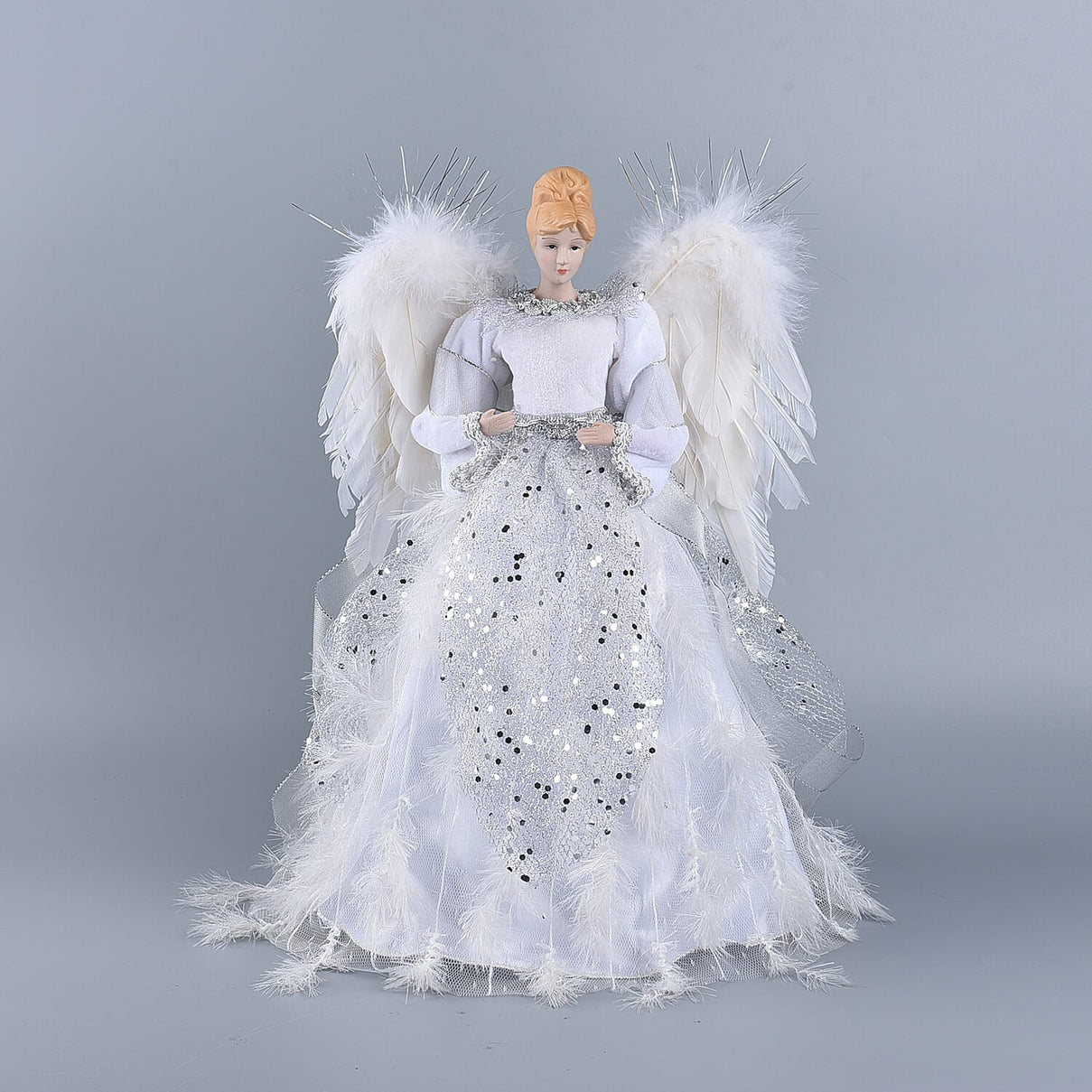 Decorative Angel Topper - Silver and White 6828845 0