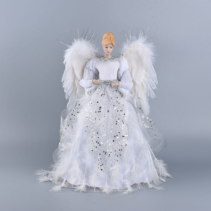 Decorative Angel Topper - Silver and White 6828845 1
