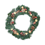 Decorative Christmas Wreath (45 Cm) Embellished with Mushroom, Flowers and LED String Light Powered by 2xAA Battery (not included)