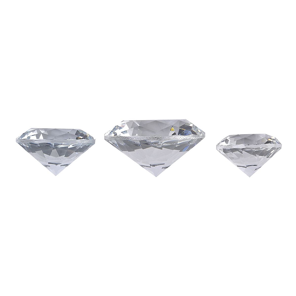 Set of 3 Diamond Decorative Crystal (Size 5-6-8 cm) - White 7592849 3