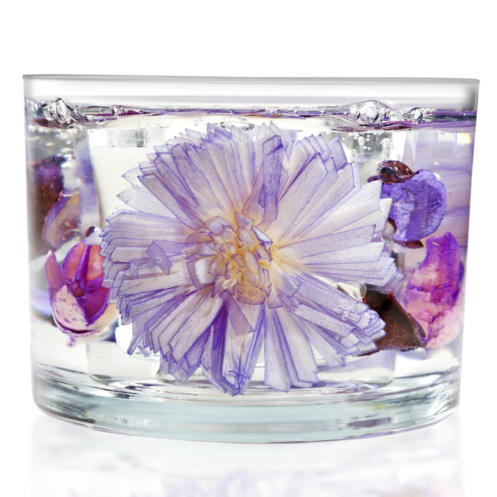 Decorative Gel Candle with Glowing Effect and Embedded Flowers (200gm) - Lavender 7853528 1
