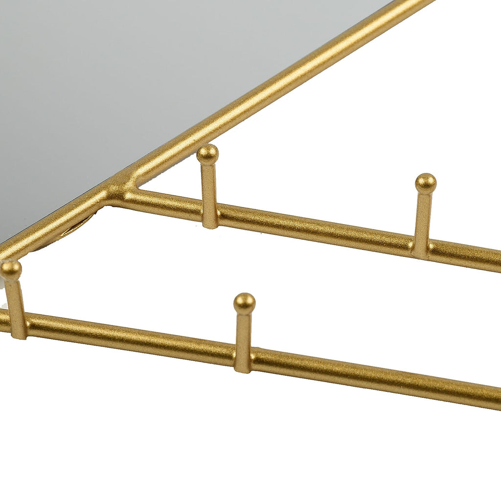 Decorative Jewelry holder with Mirror  in Gold Tone (Size 23x2x37cm)