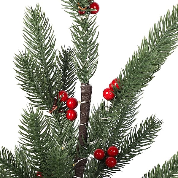 Decorative - Snowy Pine Tree LED Light Linen Flowerpot 6272102 5