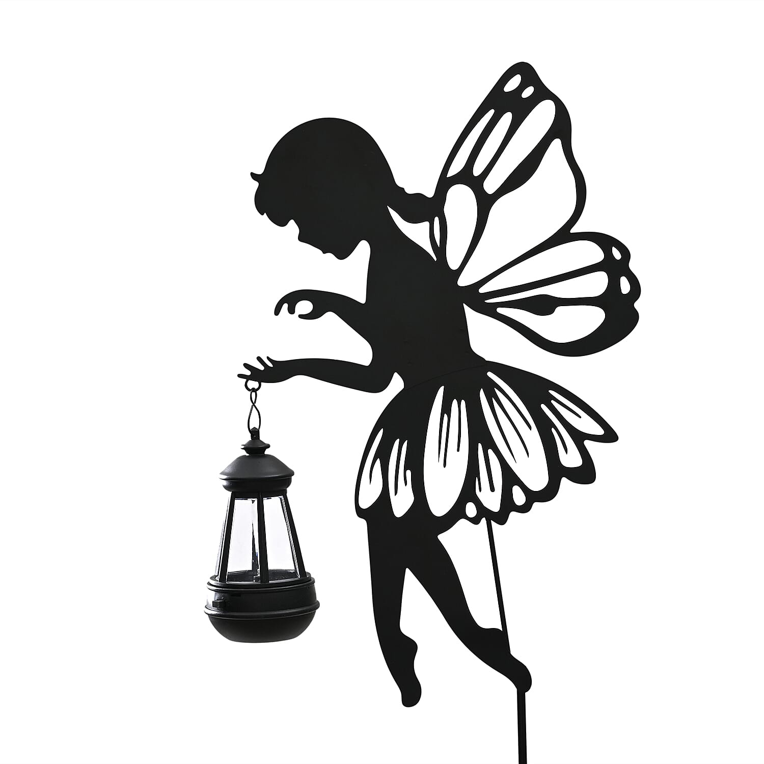 Decorative Solar Powered Angel Garden Decor Warm &amp; White Light - Black Pony Tail 8035168 3