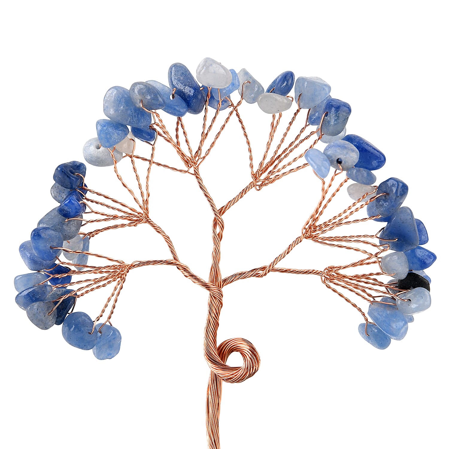 Feng Shui Blue Aventurine Crystal Money Tree Ornament with Ceramic Pot(11cm) - Light Blue V32513459 5