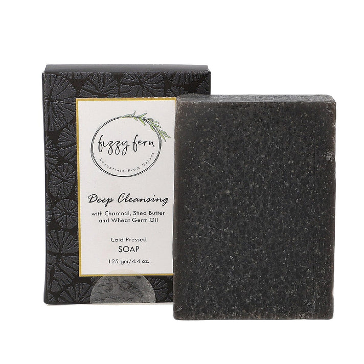 Deep Cleansing Soap with Charcoal, Shea Butter and Wheat Germ Oil - 125 Gms 6041459 1