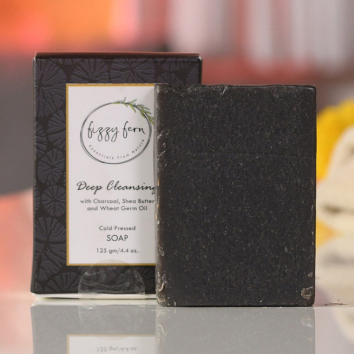 Deep Cleansing Soap with Charcoal, Shea Butter and Wheat Germ Oil - 125 Gms 6041459 2