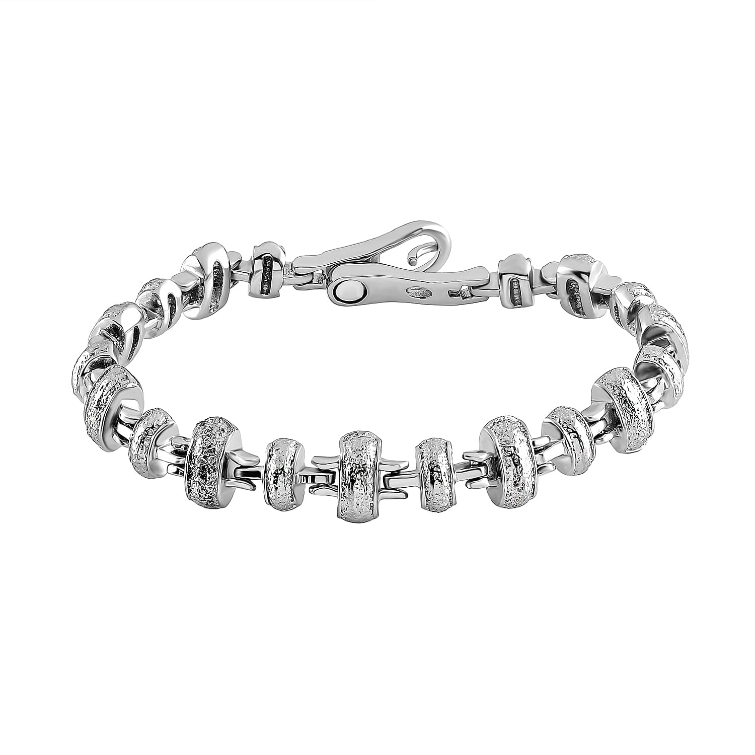 Designer Beaded Bracelet in Silver tone, size 7.5 inches 7147174 0