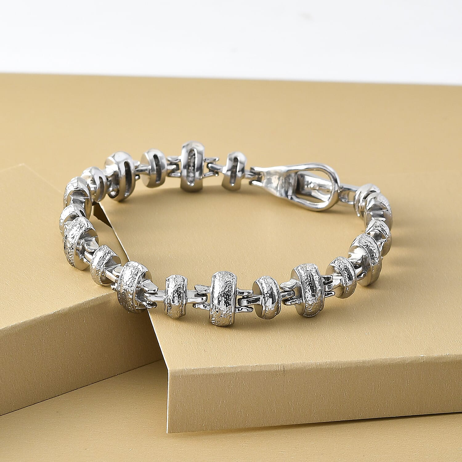 Designer Beaded Bracelet in Silver tone, size 7.5 inches 7147174 2