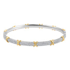 Designer Close Out - Cubic Zirconia Criss Cross Bangle (Size - 7.5)