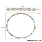 Designer Inspired Close Out - Cubic Zirconia Criss Cross Bangle (Size - 7.5 )