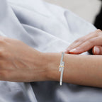 Designer Close Out - EverTrue Natural White Diamond Bangle (Size - 7.5) in Two Tone