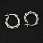 One Time Closeout- Sterling Silver Bamboo Creole Hoop Earrings