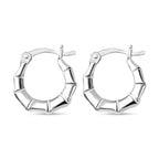 One Time Closeout- Sterling Silver Bamboo Creole Hoop Earrings