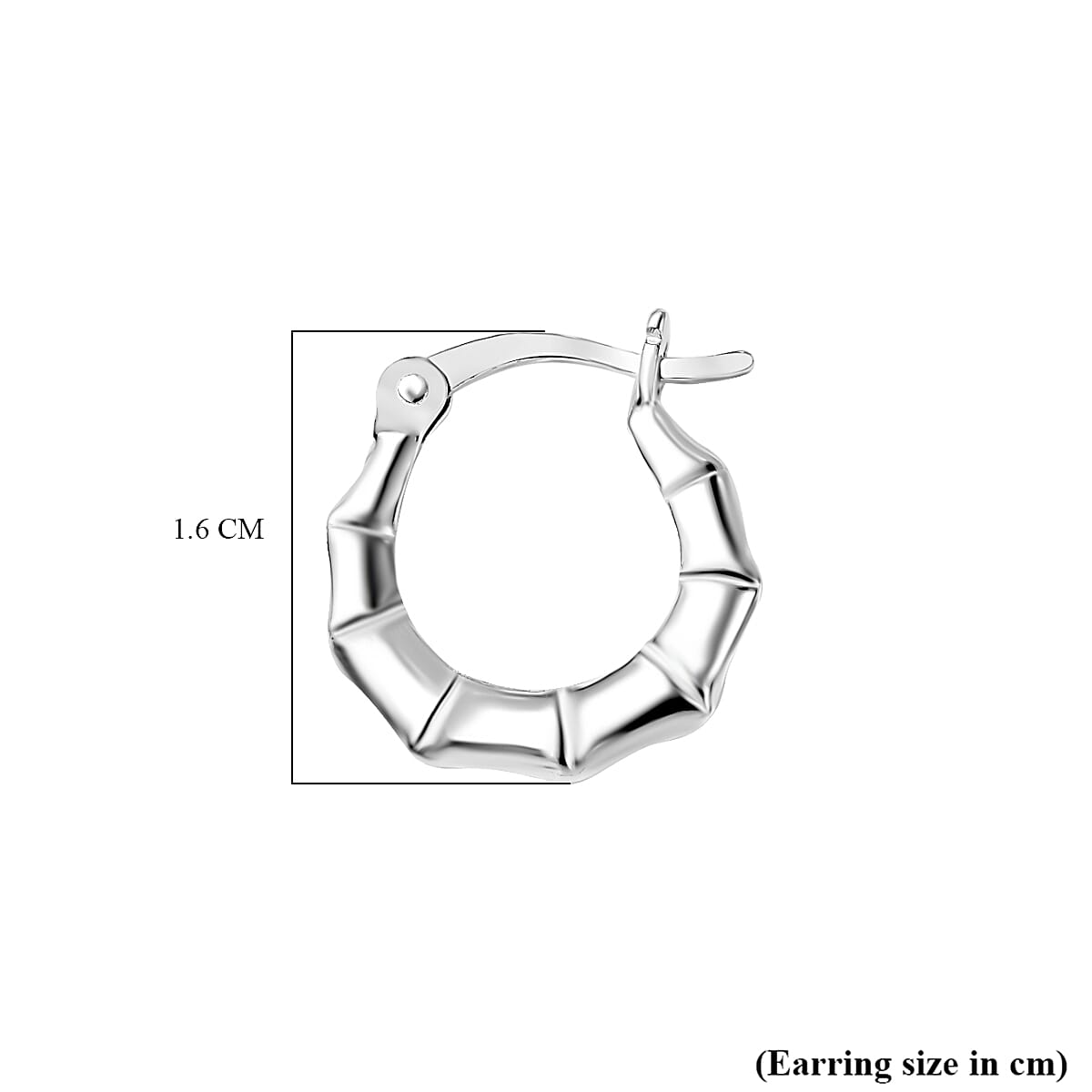 One Time Closeout- Sterling Silver Bamboo Creole Hoop Earrings 7778048 4