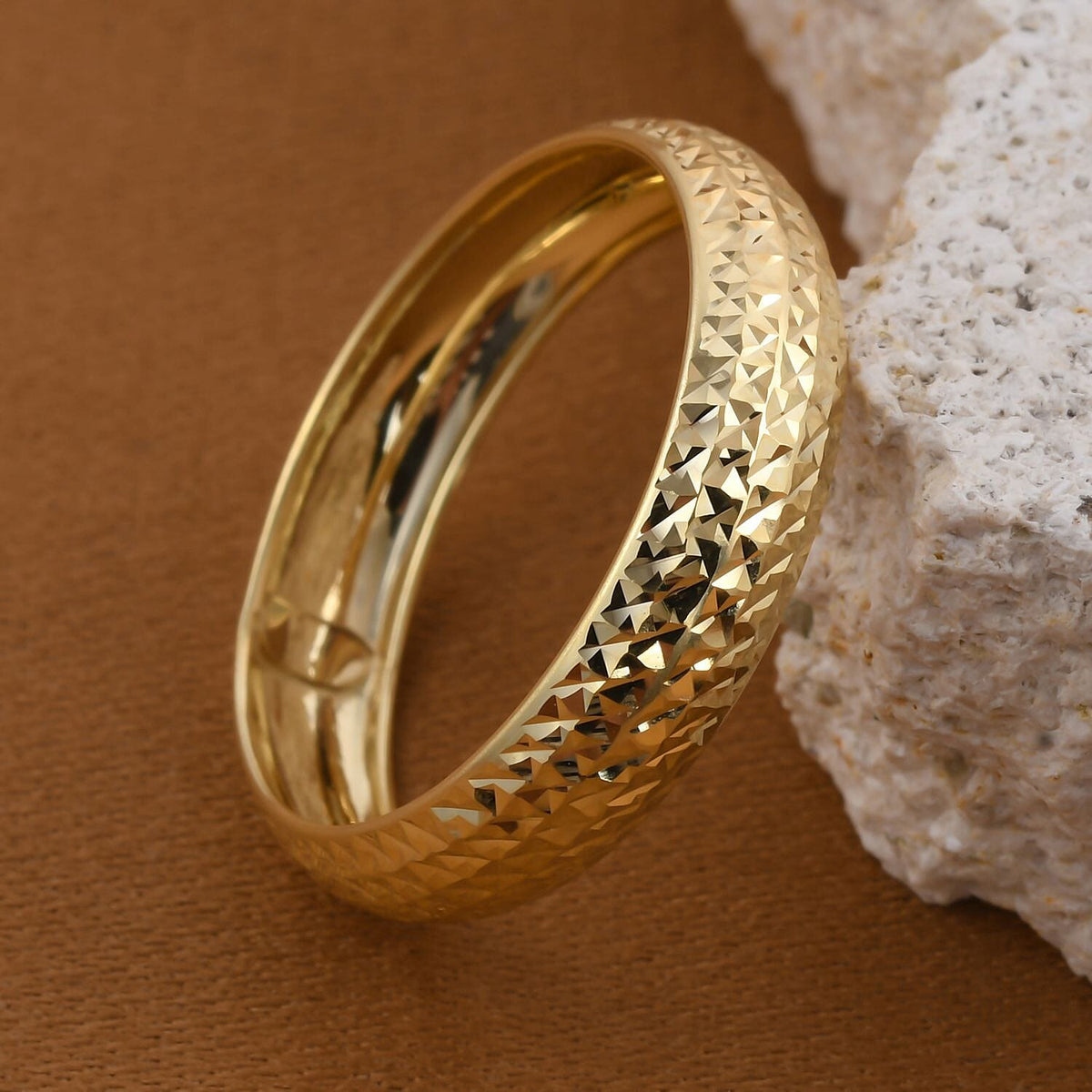 Designer Closeout - 9K Yellow Gold Diamond Cut Band Ring 7328020 6