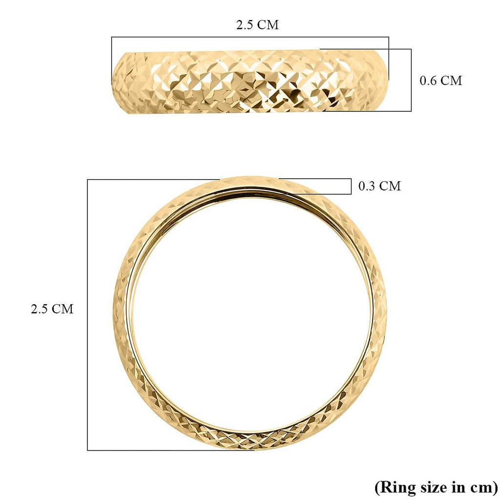 Designer Closeout - 9K Yellow Gold Diamond Cut Band Ring