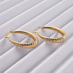 Istanbul Treasures - 9K Yellow Gold Diamond Cut Hoop Earrings 2.58 Grams