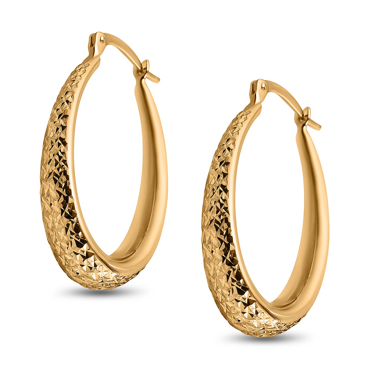 Istanbul Treasures - 9K Yellow Gold Diamond Cut Hoop Earrings 2.58 Grams 7383461 3