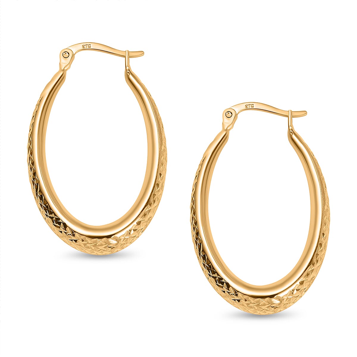 Istanbul Treasures - 9K Yellow Gold Diamond Cut Hoop Earrings 2.58 Grams 7383461 4