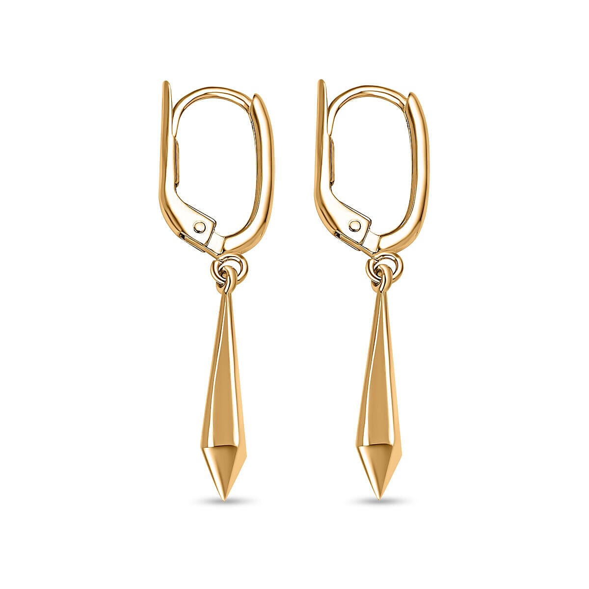 Designer Closeout - 9K Yellow Gold Plain Drop Lever Back Earrings 7383960 3