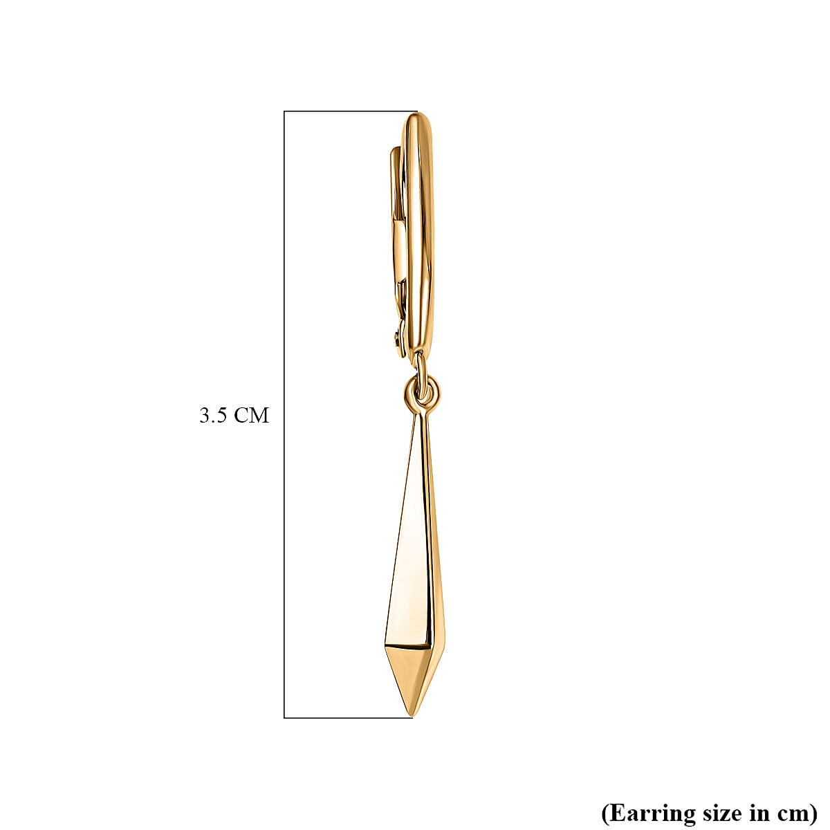 Designer Closeout - 9K Yellow Gold Plain Drop Lever Back Earrings 7383960 4