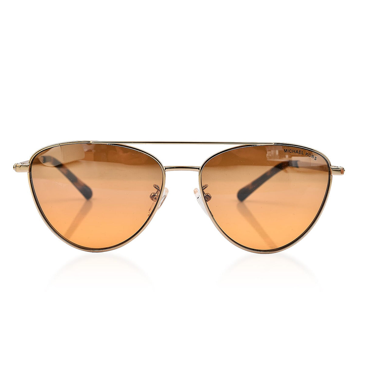 Designer Closeout Buy- MICHAEL KORS Sunglasses Pilot Shape Metal Sunglasses - Gold 7567484 0