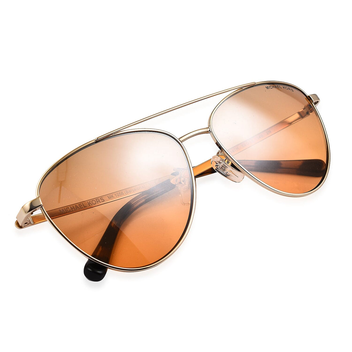 Designer Closeout Buy- MICHAEL KORS Sunglasses Pilot Shape Metal Sunglasses - Gold 7567484 3