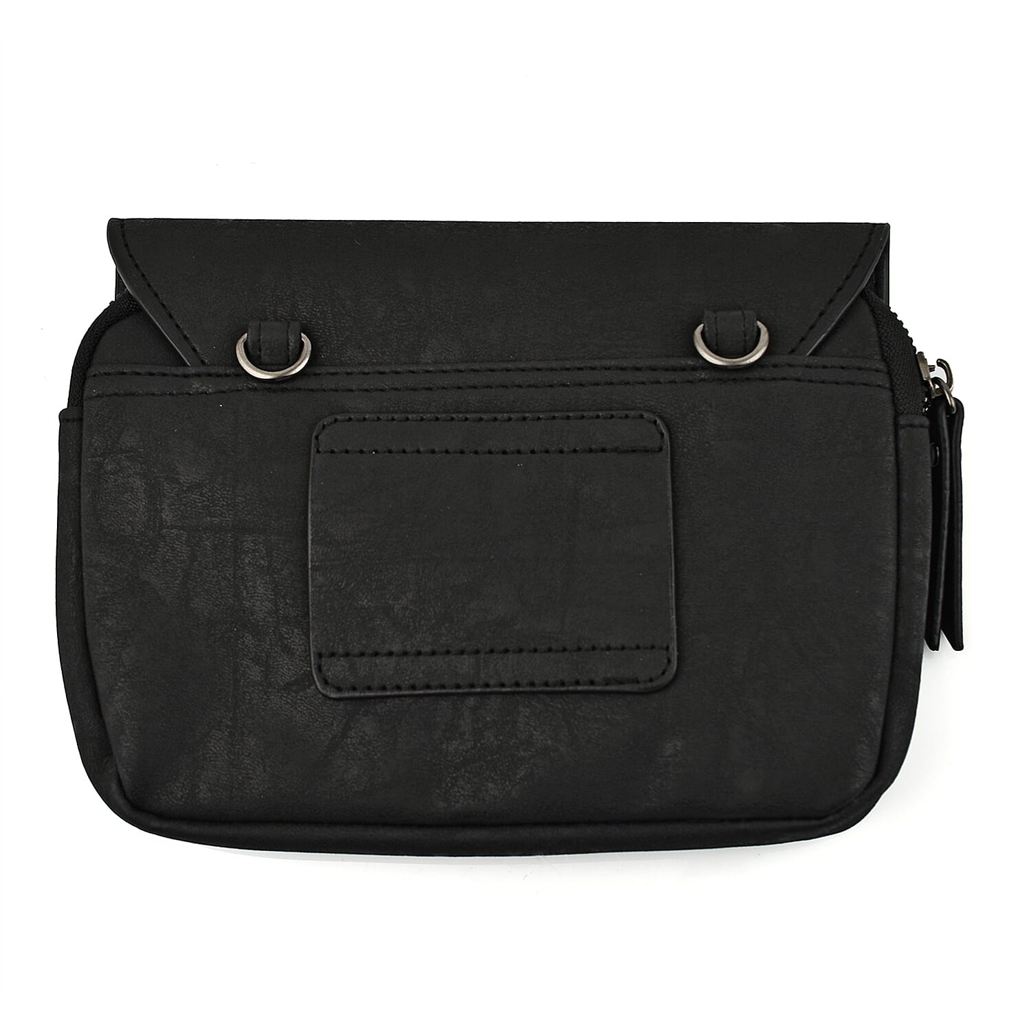Designer Closeout - Enrico Benetti Leatherette Flap Crossbody Bag with Shoulder Strap - Black 7768234 3