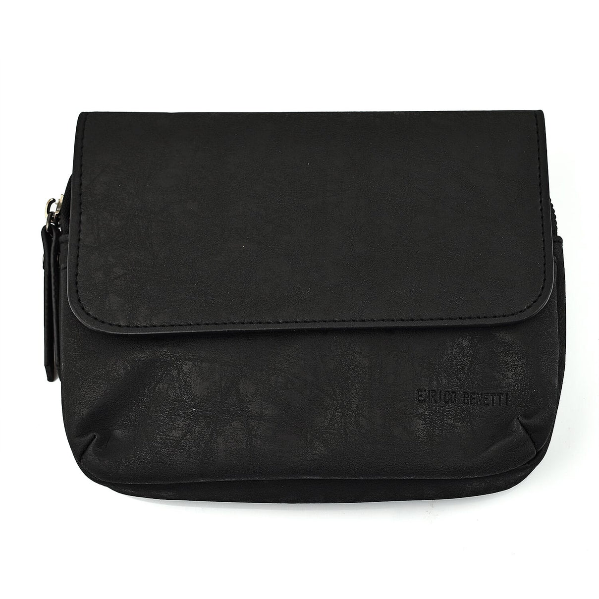 Designer Closeout - Enrico Benetti Leatherette Flap Crossbody Bag with Shoulder Strap - Black 7768234 4