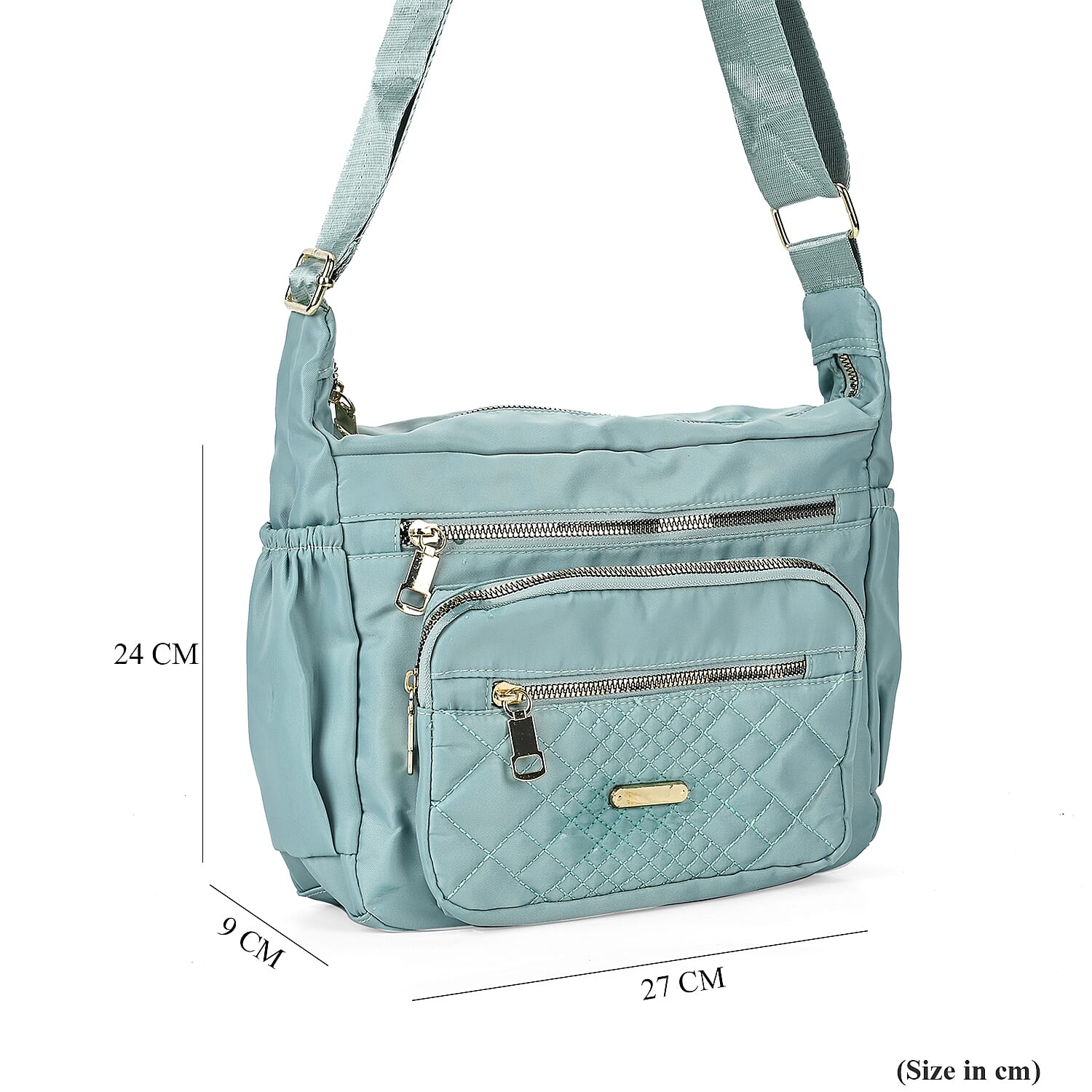 Designer Closeout -Quilted Crossbody Bag with Adjustable Strap- Green 7847560 7