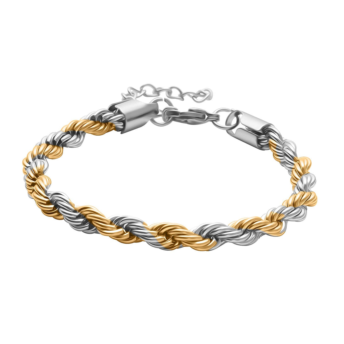 Designer Closeout - Two Tone Rope Bracelet (7.5 - 2 Extender) 7843170 2