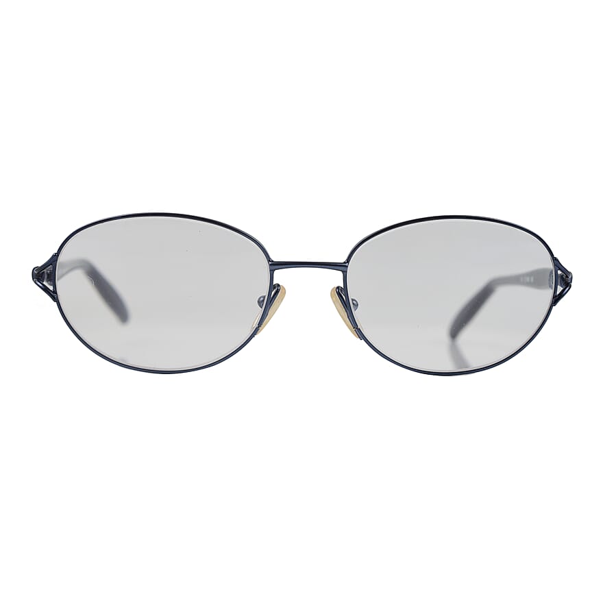 Designer Closeout - VALENTINO Oval Metal Unisex Readers (Power 2.0 D) - Blue 7705893 0