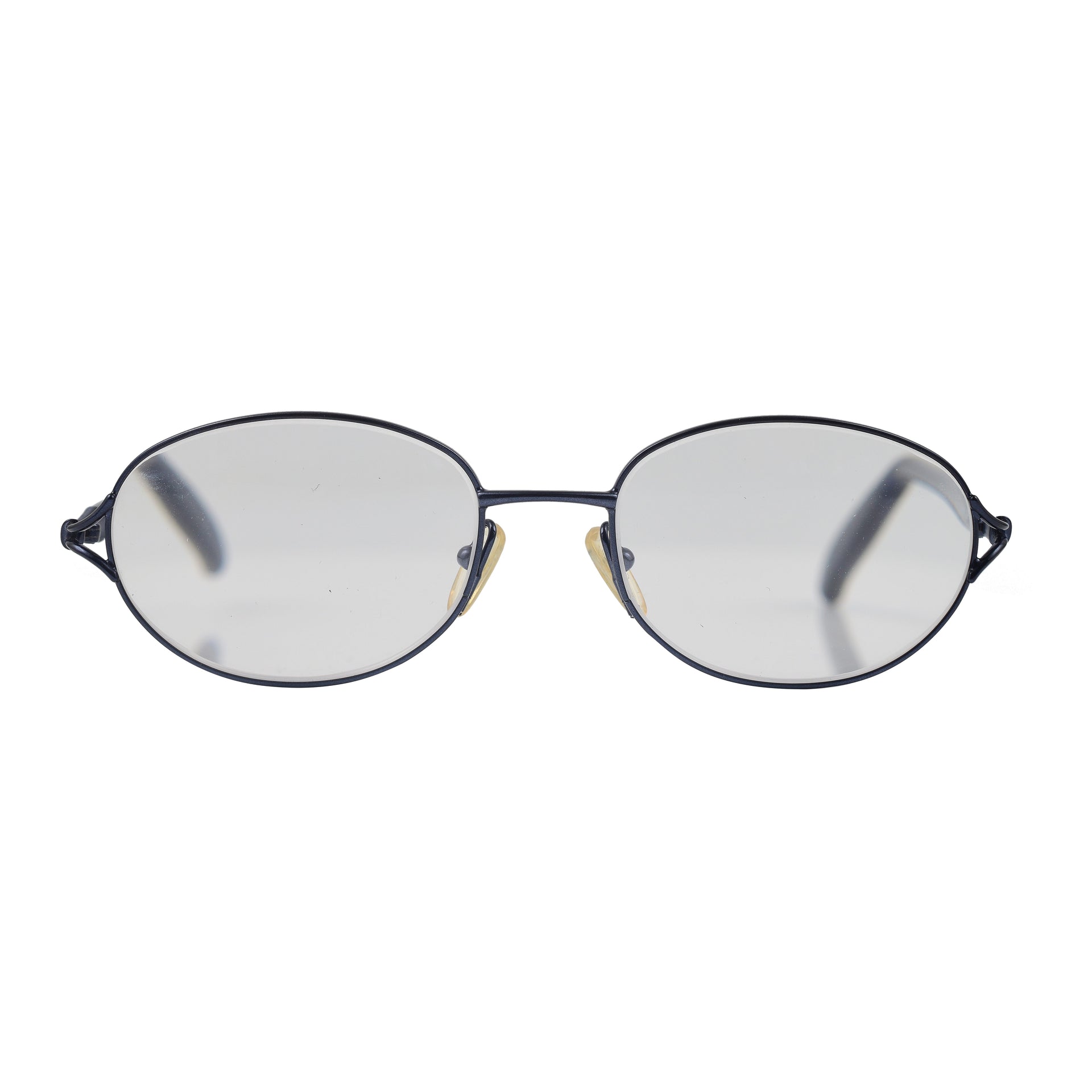 Designer Closeout - VALENTINO Oval Metal Unisex Readers (Power 3.5 D) - Blue 7705910 0