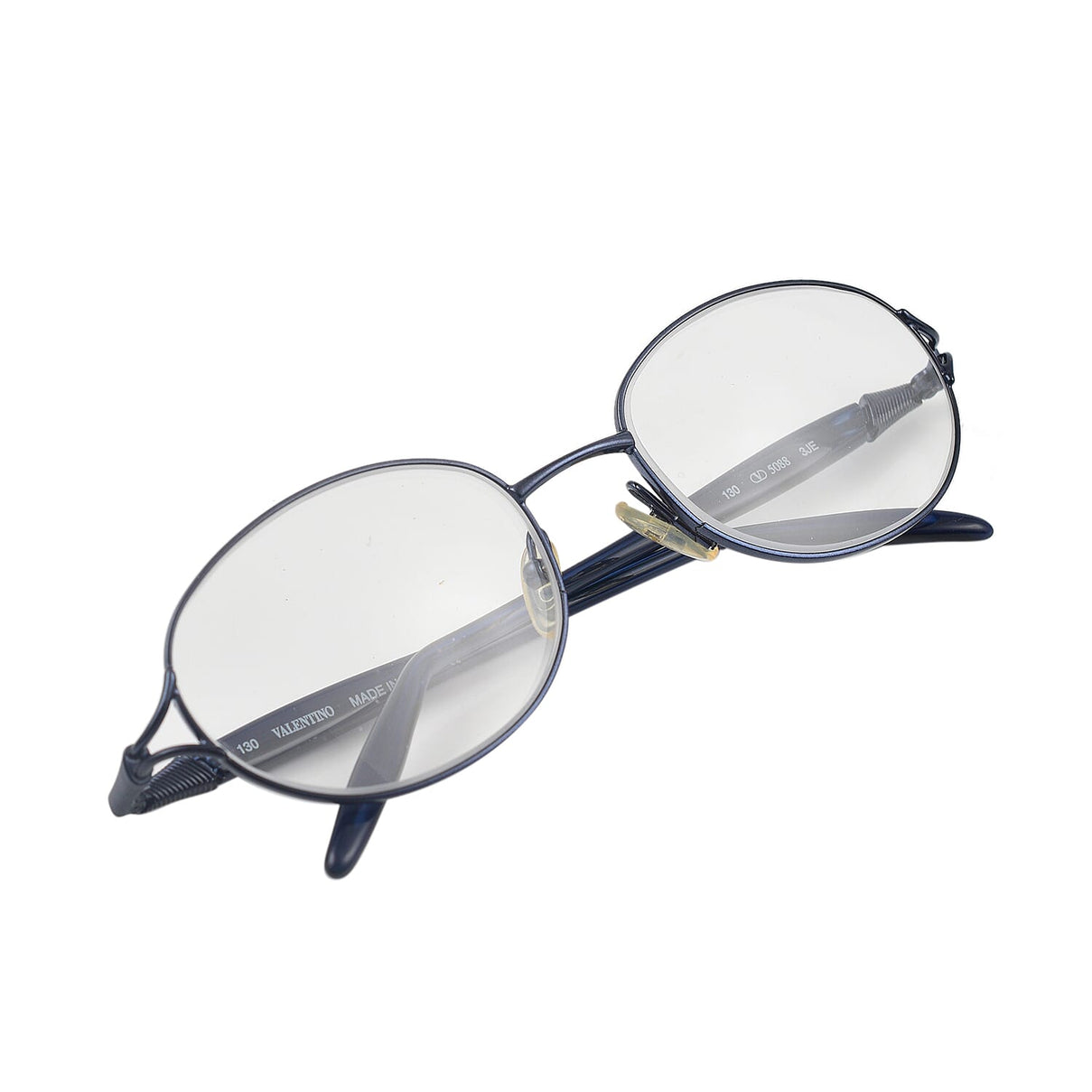 Designer Closeout - VALENTINO Oval Metal Unisex Readers (Power 3.5 D) - Blue 7705910 1