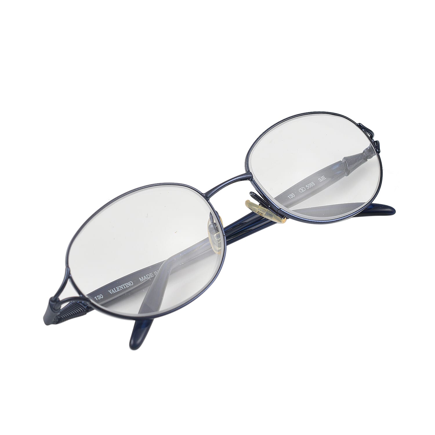 Designer Closeout - VALENTINO Oval Metal Unisex Readers (Power 3.5 D) - Blue 7705910 1