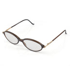 Designer Closeout - VALENTINO Oval Unisex Readers (Power 3.5 D) - Dark Brown