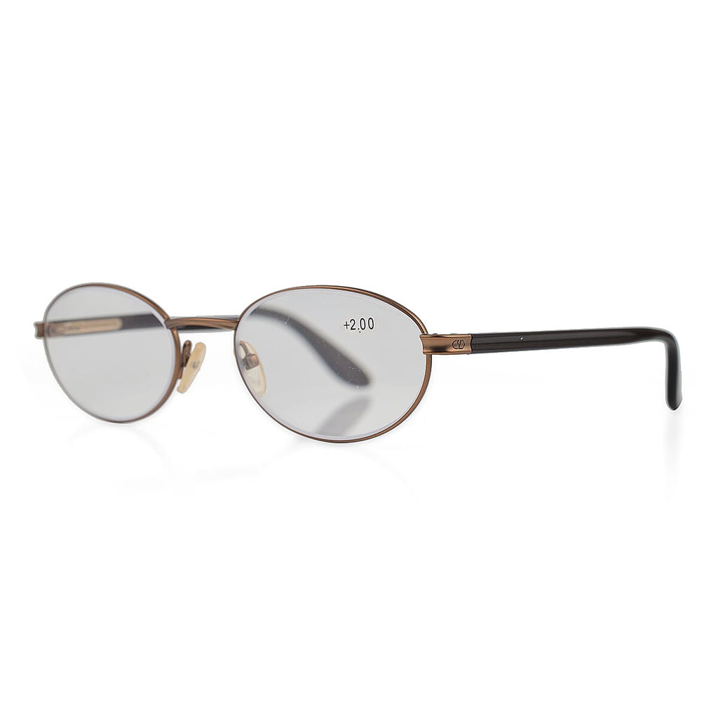 Designer Closeout - VALENTINO Oval Unisex Readers (Power 4.0 D) - Bronze