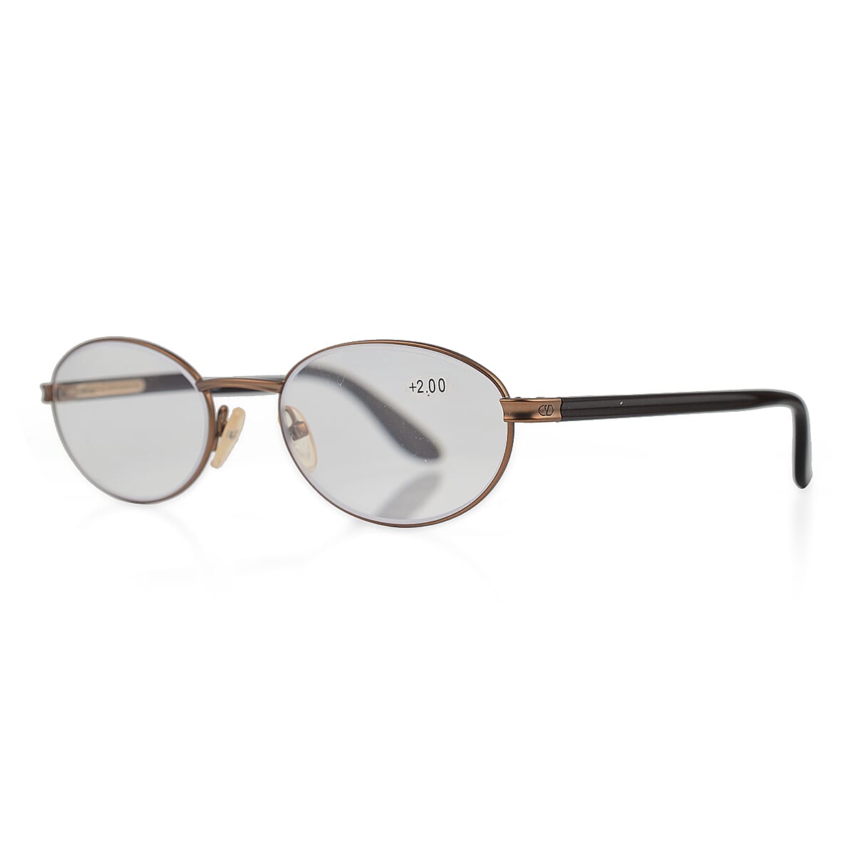 Designer Closeout - VALENTINO Oval Unisex Readers (Power 4.0 D) - Bronze V32513048 1