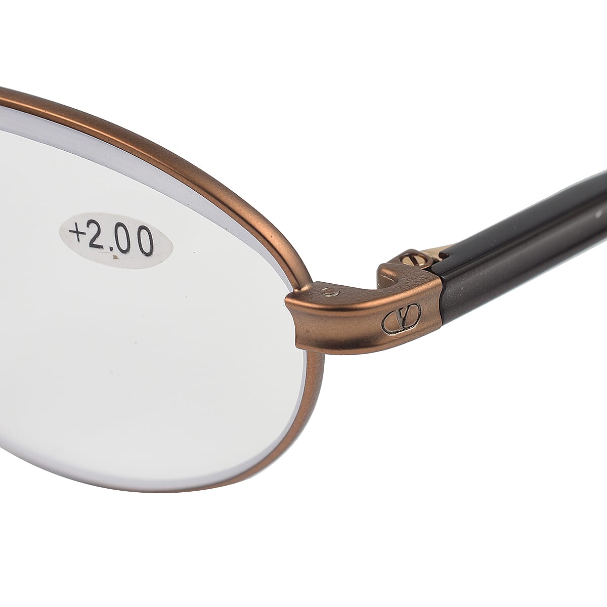 Designer Closeout - VALENTINO Oval Unisex Readers (Power 4.0 D) - Bronze V32513048 3