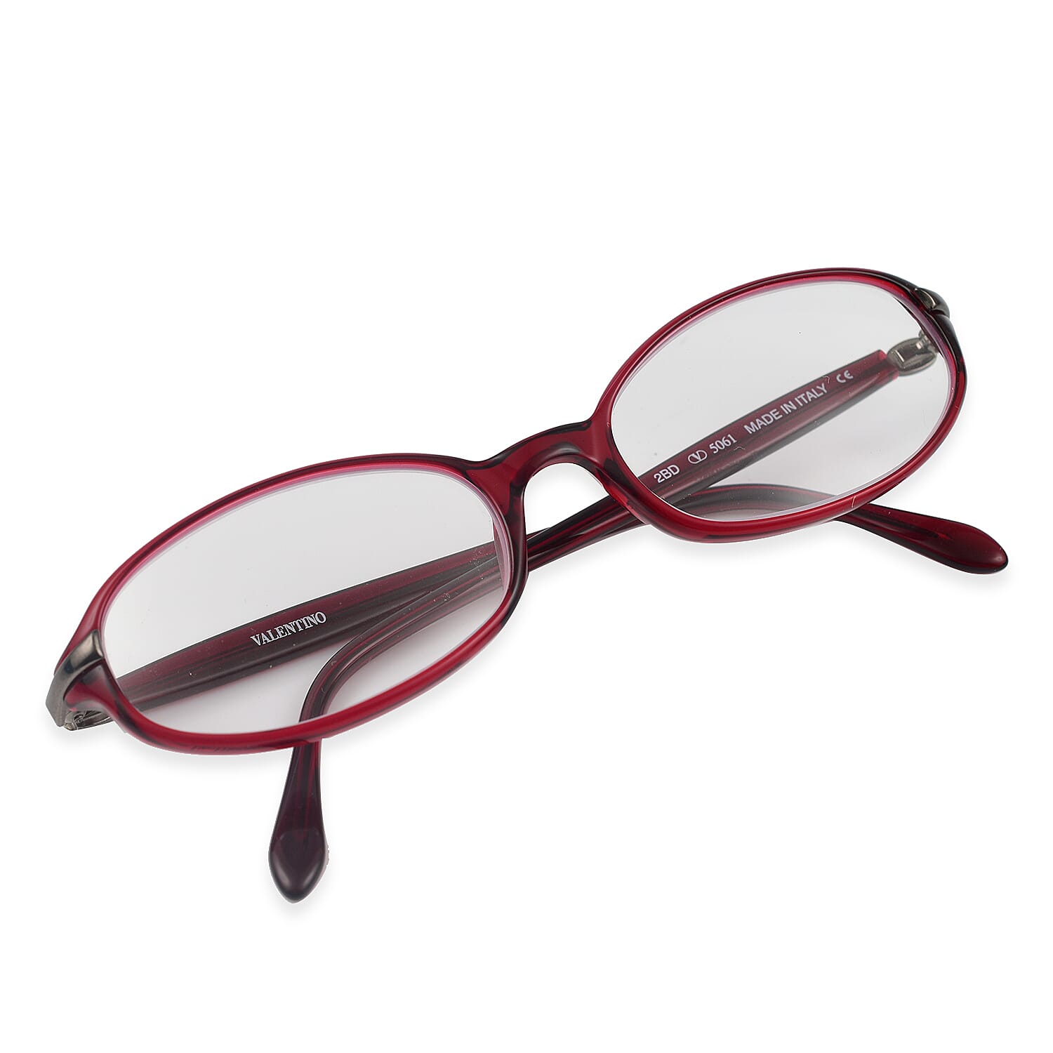 Designer Closeout - VALENTINO Rectangular Unisex Readers (Power 4.0 D) - Red V32351203 4