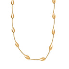 Designer Closeout - Yellow Gold Overlay Sterling Silver Chip Station Necklace (Size - 30),