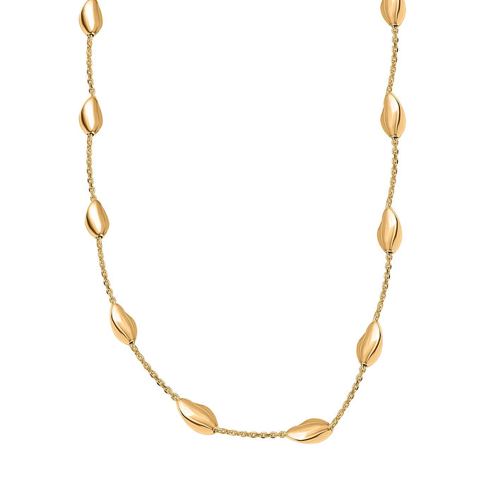 Designer Closeout - Yellow Gold Overlay Sterling Silver Chip Station Necklace (Size - 30), 7566815 1
