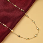 Designer Closeout - Yellow Gold Overlay Sterling Silver Chip Station Necklace (Size - 30),