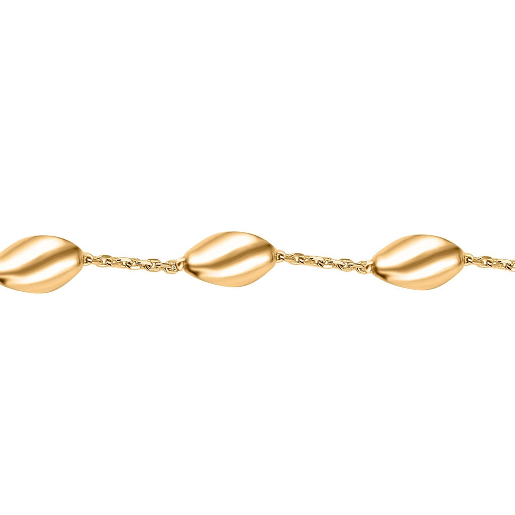 Designer Closeout - Yellow Gold Overlay Sterling Silver Chip Station Necklace (Size - 30),