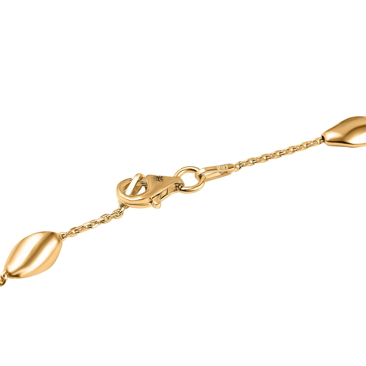 Designer Closeout - Yellow Gold Overlay Sterling Silver Chip Station Necklace (Size - 30), 7566815 3